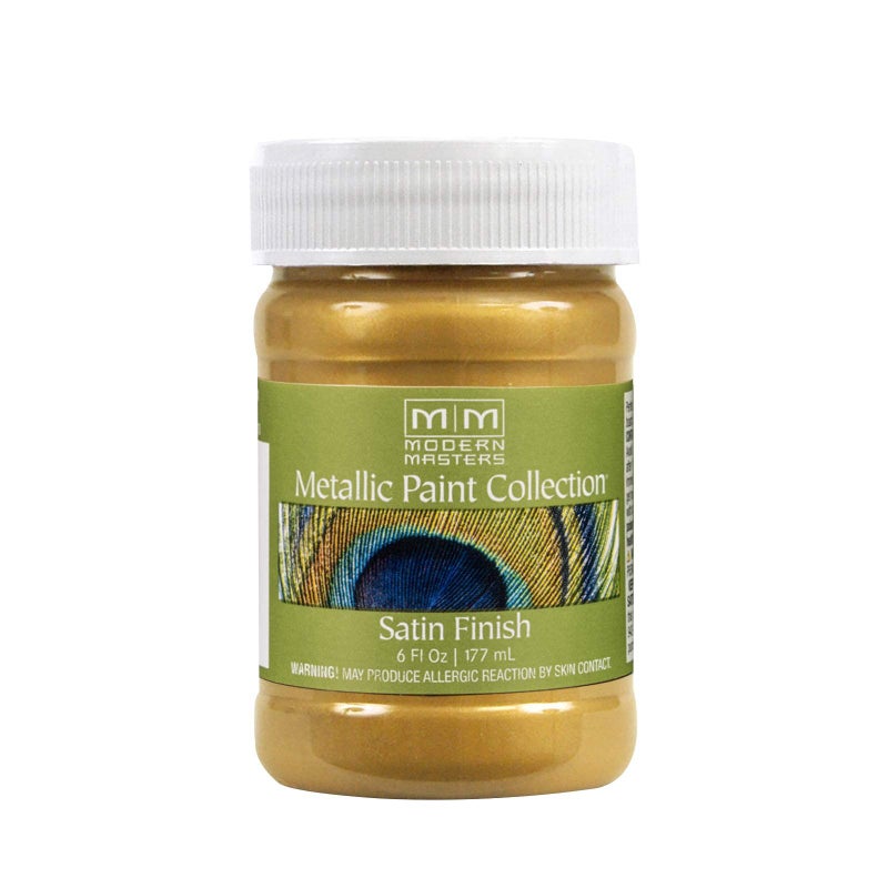 Modern Masters 6 oz Modern Masters ME701 Rich Gold Metallic Paint Collection, Satin Water-Based Decorative Metallic Paint - Image 1